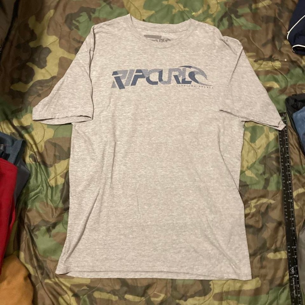 Rip curl Heather grey vtg 00s graphic tee surfwear men's L/20.5‎